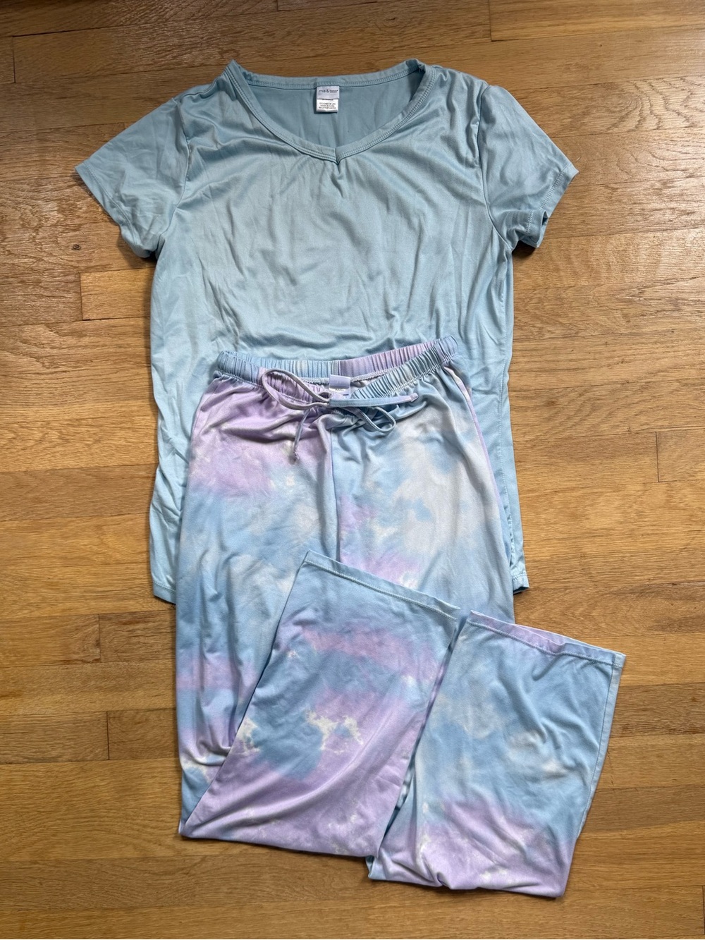 Mia & Tess Blue and Purple Tie-Dye Pajama Set Size S